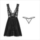 Sheer Mesh Lace Suspender Nightdress Babydoll