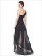 Ein-Schulter-High-Low-Chiffon-Brautjungferkleid Mit Perlenbesetztem Detail