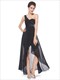 Ein-Schulter-High-Low-Chiffon-Brautjungferkleid Mit Perlenbesetztem Detail