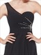 Ein-Schulter-High-Low-Chiffon-Brautjungferkleid Mit Perlenbesetztem Detail