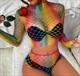 Rainbow Pride Fishnet Bodysuit