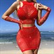 Sheer Bodystocking Lingerie Set With Garter Belt