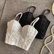 Women'S American Retro Beading Corset Embroidered Flares Camis Tank Top