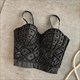 Women'S American Retro Beading Corset Embroidered Flares Camis Tank Top