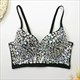 Strass Jeans Korsett Camisoles Bustiers BH Party Club Streetwear