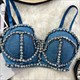 Women'S Denim Vest Tank Tops Summer Backless Camisole