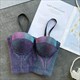 Women'S Gradient Elastic Cotton Camisole Crop Top