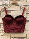 Samt Weste Bustier Crop Top Camisole für Damen