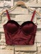 Samt Weste Bustier Crop Top Camisole für Damen