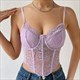 Black Lace Spaghetti Strap Bustier Corset Crop Top
