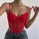 Black Lace Spaghetti Strap Bustier Corset Crop Top