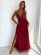 Deep V Neck Sequined Strapless Long Dress
