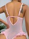 Spitzen-Mesh-Unterwäsche-Steppung-Transparenz mit BH-Set-Suspenders-Einteilige-Unterwäsche