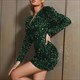 Sequined V-Neck Mini Dress