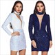 Sequin Square Collar Mini Dress