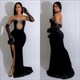 Velvet Maxi Dress With Diamonds And Gloves