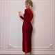 Slit Velvet Bodycon Dress - One-Shoulder Elegance