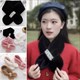 women's Faux Fur Cross Scarf: Cozy Winter Warmth
