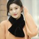 women's Faux Fur Cross Scarf: Cozy Winter Warmth