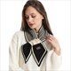 Luxury Cashmere Knit Scarf With Houndstooth Plaid Pattern