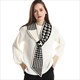 Luxury Cashmere Knit Scarf With Houndstooth Plaid Pattern