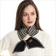 Luxury Cashmere Knit Scarf With Houndstooth Plaid Pattern