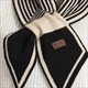 Luxury Cashmere Knit Scarf With Houndstooth Plaid Pattern