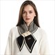 Luxury Cashmere Knit Scarf With Houndstooth Plaid Pattern