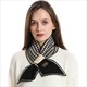 Luxury Cashmere Knit Scarf With Houndstooth Plaid Pattern