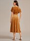 elegant Velvet Tea-Length Wedding Guest Dress