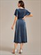 elegant Velvet Tea-Length Wedding Guest Dress