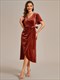 elegant Velvet Tea-Length Wedding Guest Dress