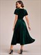 Elegant Velvet V-Neck Tea Length Dresses