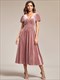 Elegant Velvet V-Neck Tea Length Dresses