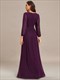 Maxi-Chiffon-Abendkleid mit V-Ausschnitt und langen Ärmeln