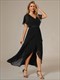 elegant Chiffon Appliqued High-Low Evening Dress