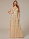 Atemberaubendes Pailletten-Abendkleid mit tiefem V-Ausschnitt und kurzen Ärmeln