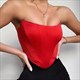 Sleeveless Velvet Bustier Crop Top