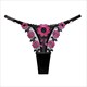 Black Perspective Thong Embroidered Breathable Damen Panties