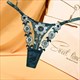 Black Perspective Thong Embroidered Breathable Damen Panties