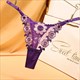 Black Perspective Thong Embroidered Breathable Damen Panties