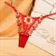 Black Perspective Thong Embroidered Breathable Damen Panties