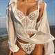 Mesh 3/4 Cup Bra And Thong Set