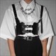 black Pu Leather Adjustable Cummerbunds For Women's Punk Style