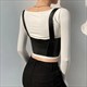 black Pu Leather Adjustable Cummerbunds For Women's Punk Style