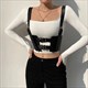 black Pu Leather Adjustable Cummerbunds For Women's Punk Style