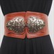 Elastic Waist Belt With Gold Wings Buckle