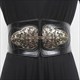 Elastic Waist Belt With Gold Wings Buckle
