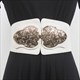 Elastic Waist Belt With Gold Wings Buckle
