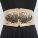Elastic Waist Belt With Gold Wings Buckle